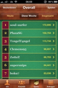 Zwischenstand Game Center