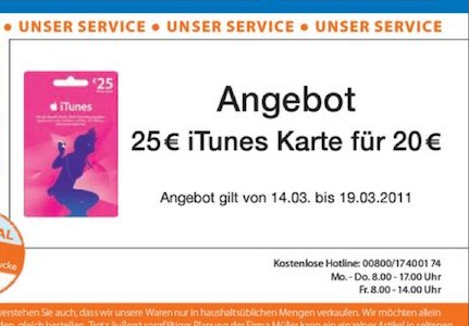 Endlich: Wieder iTunes-Karten im Angebot