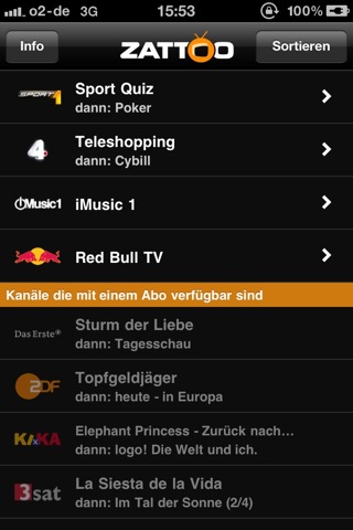 Zattoo jetzt auch auf dem iPhone