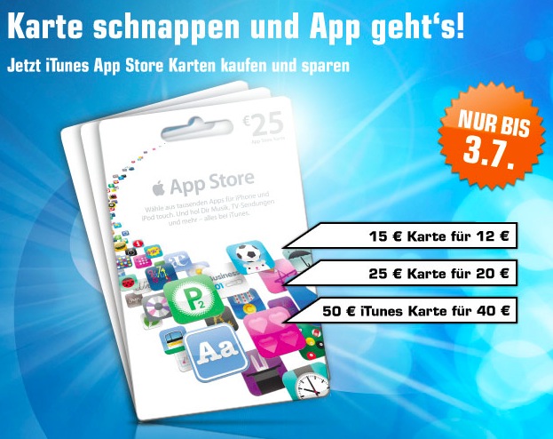 Diese Woche wieder 15% Rabatt auf iTunes Karten!