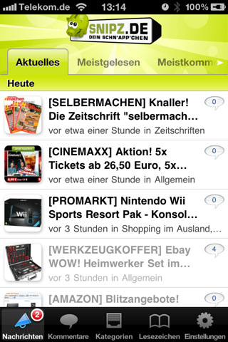 Snipz: Schnäppchenblog mit neuer Universal-App