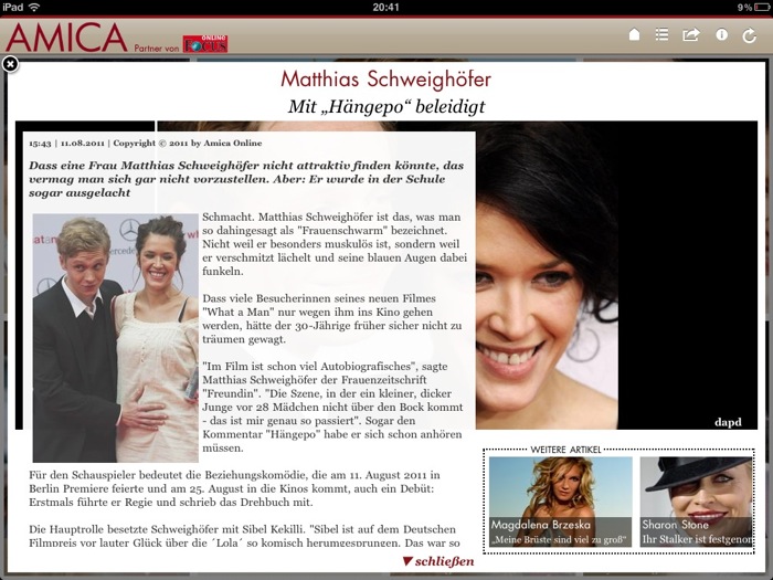 Das Magazin für Frauen: Amica auf dem iPad