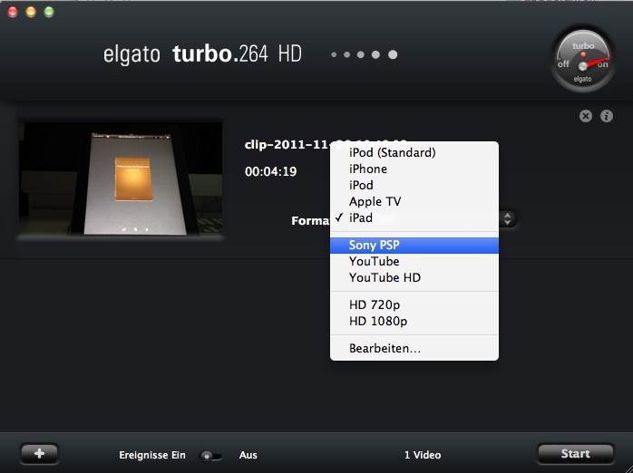 Elgato Turbo.264 HD: Videos schneller konvertieren