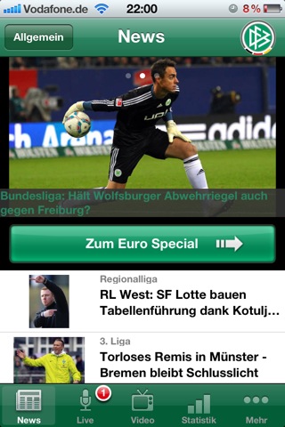 DFB-App fürs iPhone nun mit EM-Special