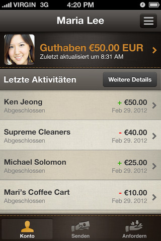 PayPal-App: Das Guthaben immer im Blick