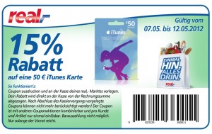 real iTunes Gutschein Coupon