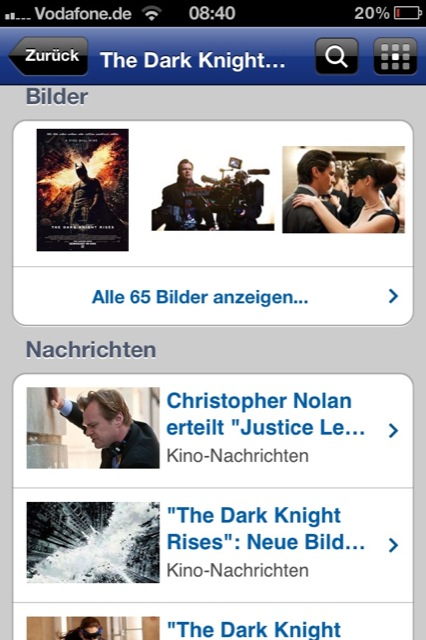 Filmstarts: News-Rubrik durch Update überarbeitet