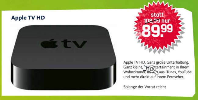 Apple TV bei Mobilcom-Debitel im Angebot