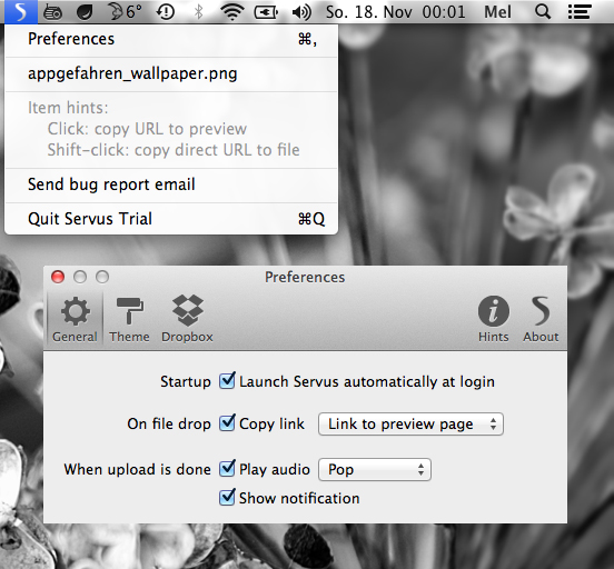 Servus for Mac: Kleine, aber feine Drag’N’Drop-Hilfe für eure Dropbox