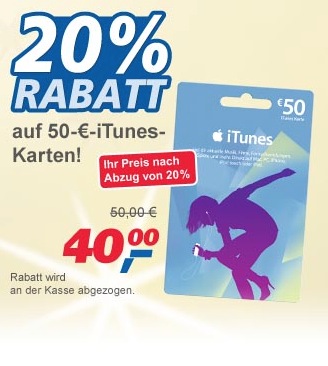 (Update) Ab Montag: Reduzierte iTunes-Karten bei Gravis, Real & Müller