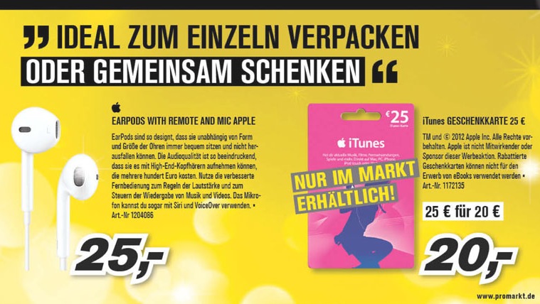 Nächste Woche: Zahlreiche Rabatte bei iTunes-Karten