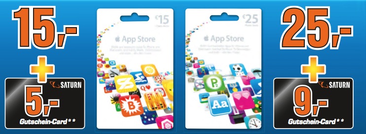 Saturn: Über 25 Prozent Rabatt auf iTunes-Karten