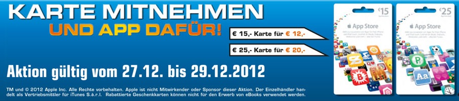 (Update) Ab heute: Reduzierte iTunes-Karten bei Saturn & Conrad