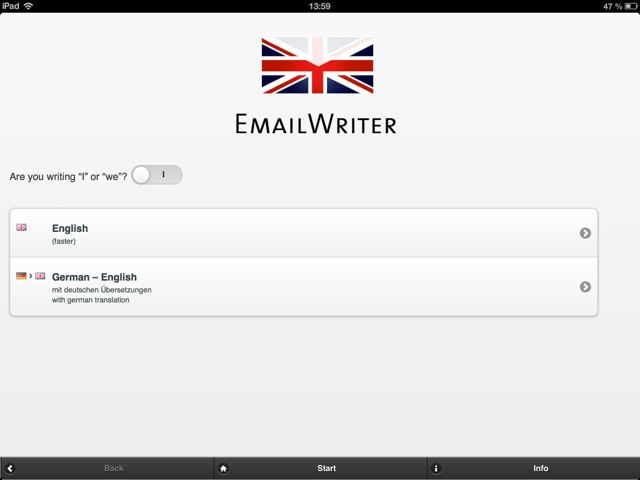 EmailWriter: Aus Textbausteinen schnell englische Geschäftsbriefe schreiben
