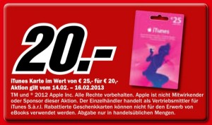 iTunes Karte Media Markt