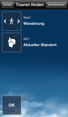 Menü des ADAC Wanderführer