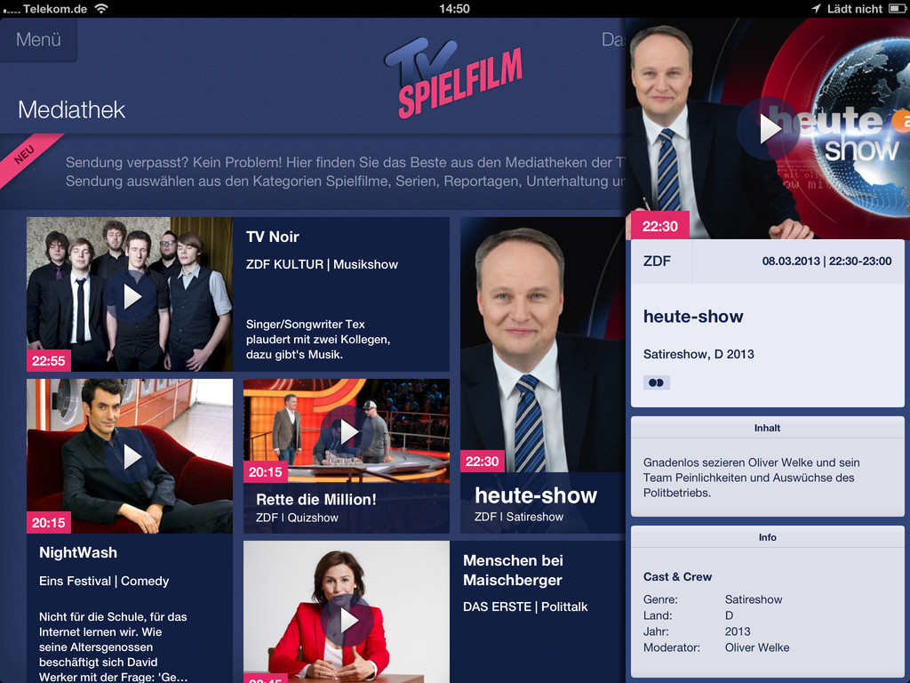 So Muss Eine TV App Aussehen TV Spielfilm F r Das IPad Erstrahlt In So Muss Eine TV App Aussehen TV Spielfilm F r Das IPad Erstrahlt In