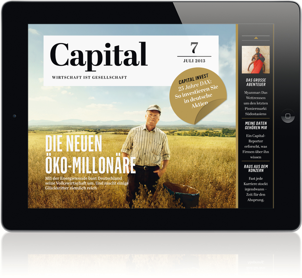 Capital: Wirtschaftsmagazin für das iPad mit interaktiven Elementen