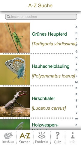 Insekten und Schmetterlinge: 100 Arten mit dem iPhone entdecken und bestimmen