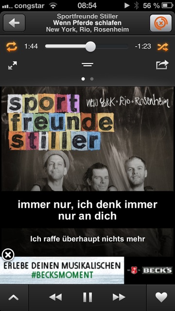 musiXmatch: Lyrics toll, Werbung nervt