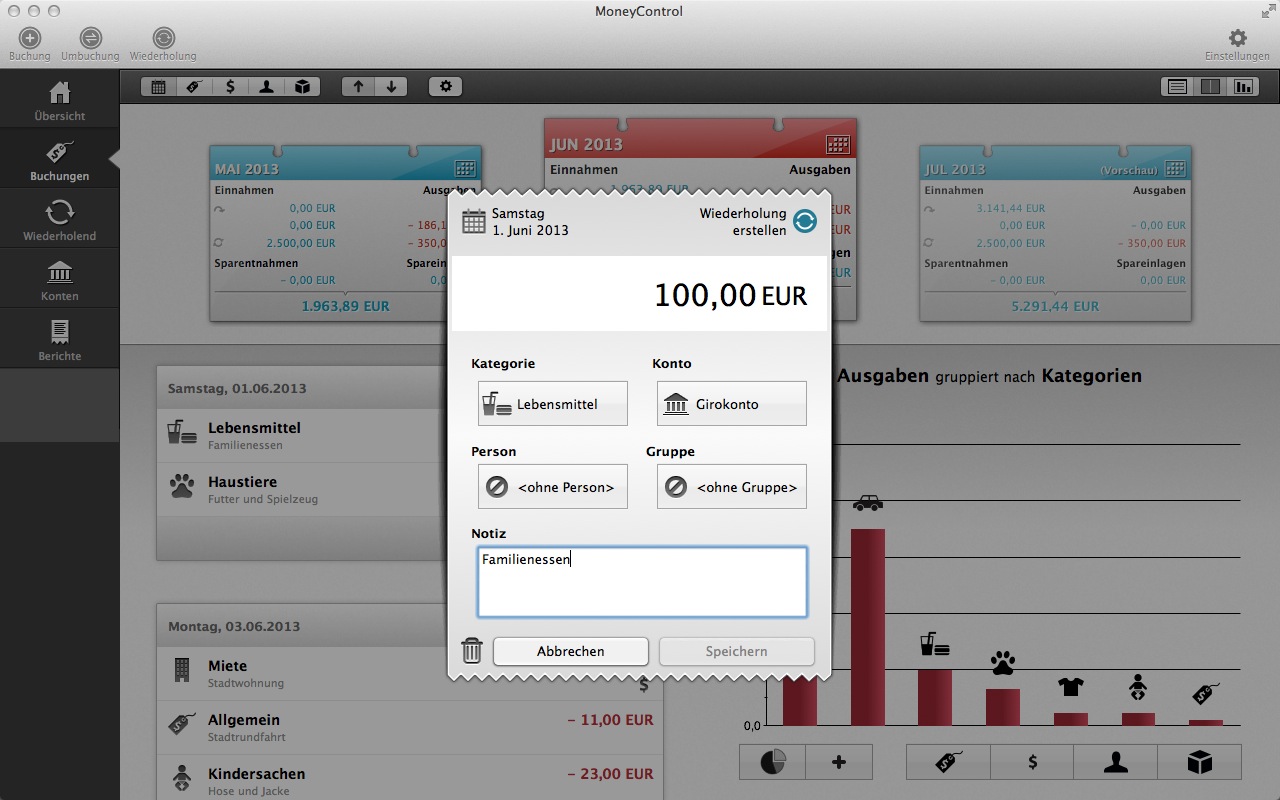 MoneyControl: Haushaltsbuch erreicht den Mac