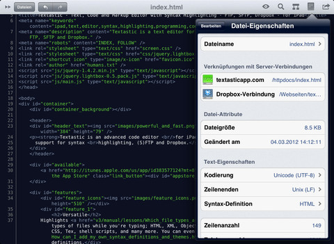 Textastic: Jetzt mit iCloud-Sync für Mac und iOS