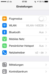 iOS 7 Settings