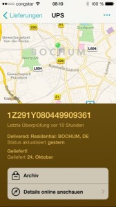 Delivery Status touch
