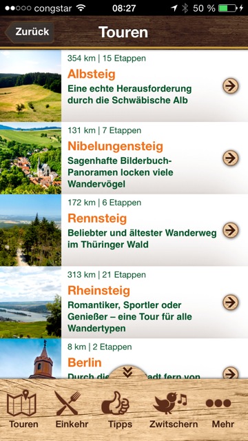 Unterwegs mit Kuemmerling: Wandern statt Bechern dank iPhone-App