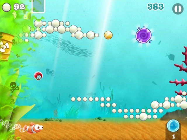 Fast Fin: Niedlicher Unterwasser-Endless-Runner mit kleinem Clownfisch