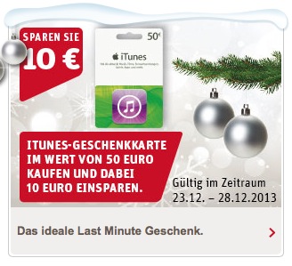 Last-Minute-Geschenk: Reduzierte iTunes-Karten bei REWE