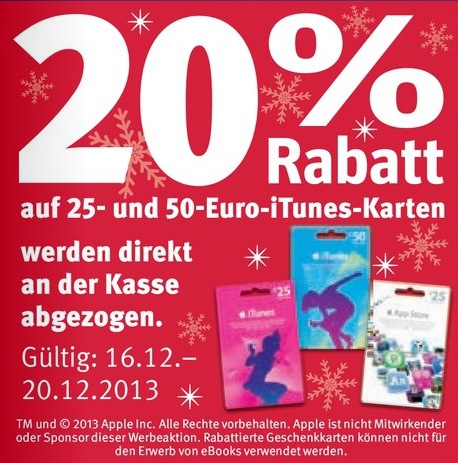 Günstige iTunes-Karten in dieser Woche bei Rossmann