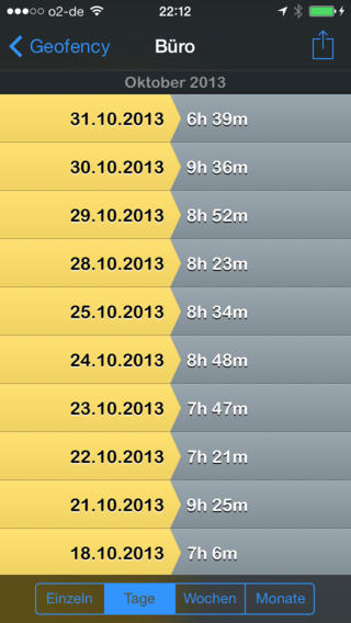 Geofency: Ortsbezogene Zeiterfassung für das iPhone optisch aufpoliert