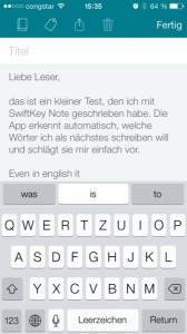 SwiftKey Note schneller tippen mit iOS