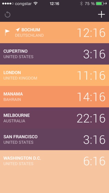 Globo: Übersichtliche Weltzeituhr mit Extra-Funktionen & Alarm