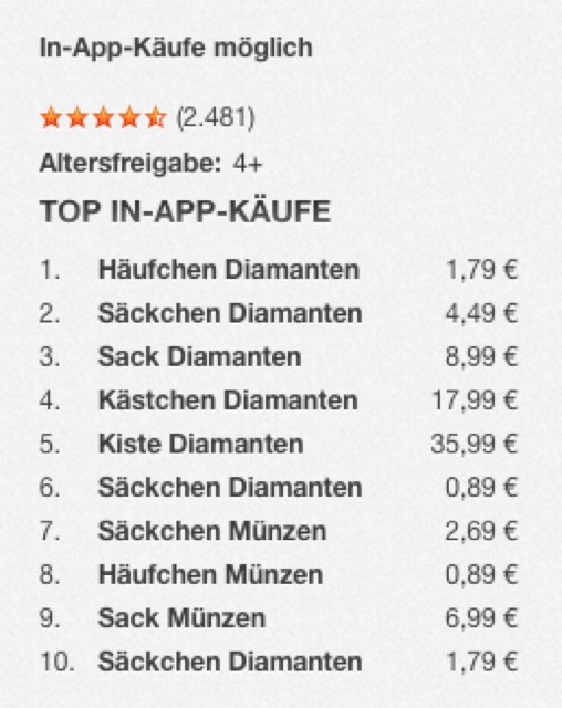 In-App-Käufe im EU-Raum: Gesetzeswidrig durch „Kostenlos“-Anpreisung der Entwickler?