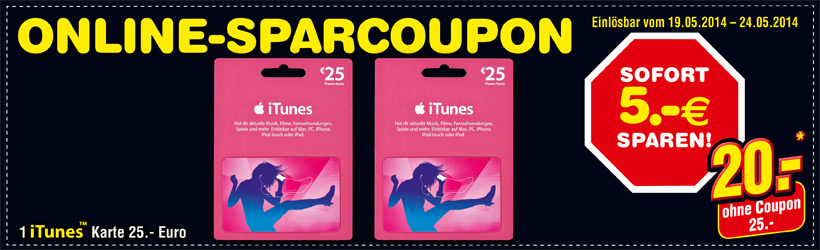 25 Euro iTunes-Karte kostet bei Netto nur 20 Euro