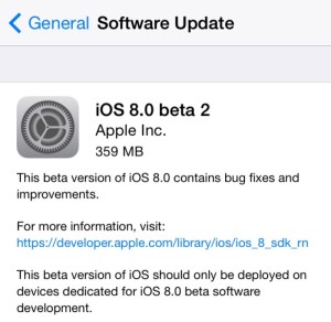 iOS 8 Beta 2