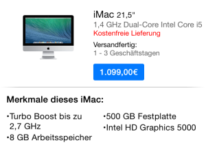 neuer iMac 21 Zoll