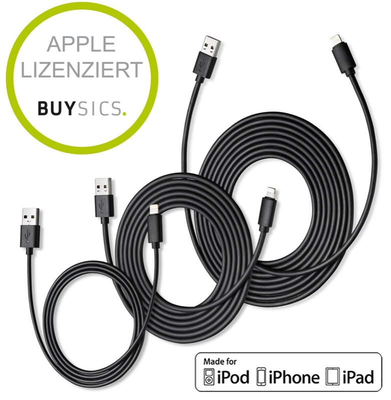 Buysics: Neues Lightning-Kabel (3m) & 10 Prozent auf alles