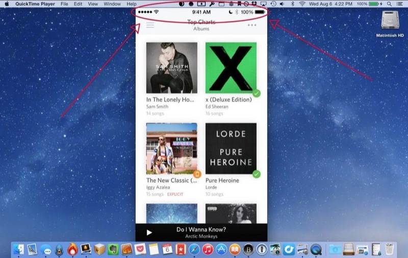 Bildschirmaufzeichnung in OS X Yosemite von Apple verfälscht