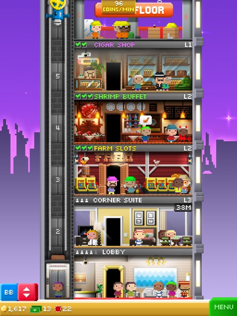 Tiny Tower Vegas Retro Aufbauspiel Erfordert Geduld