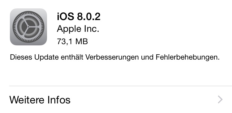 Apple veröffentlicht iOS 8.0.2 & behebt „Kein Netz“-Fehler
