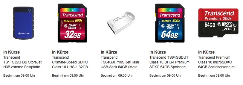 Speicher-Deals bei Amazon: Transcend & Co. bieten günstige Speicherkarten & Festplatten an