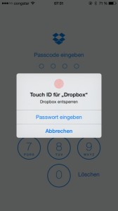 Dropbox Touch ID