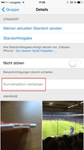 iOS 8 Konversation Verlassen im Gruppenchat