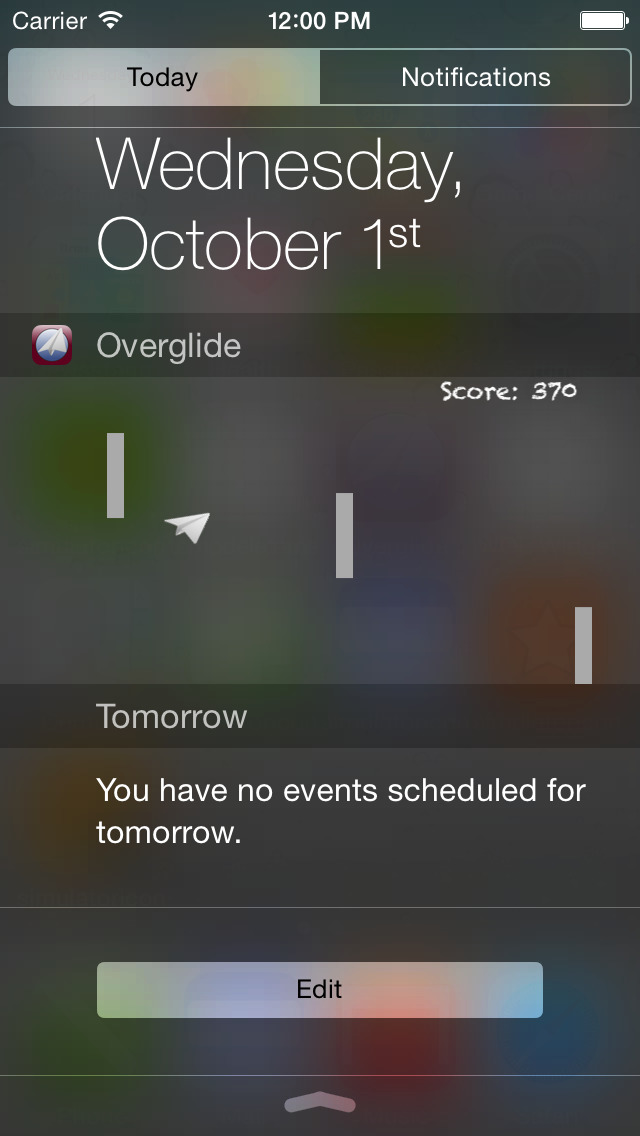 Overglide: Das erste Spiel als Widget für iOS 8