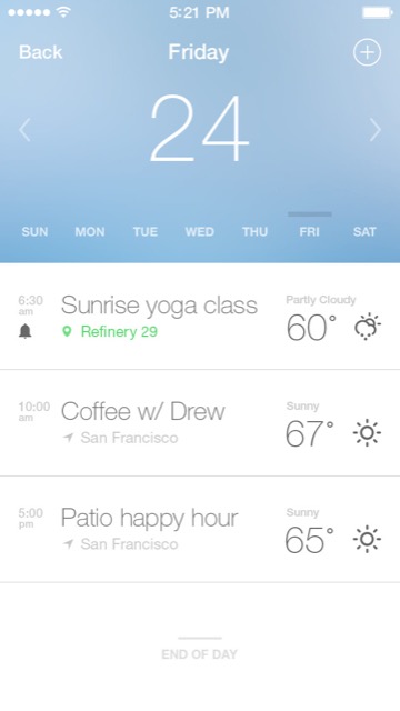 Weather or Not kombiniert hübsche Wetterinfos, Kalender und Widget