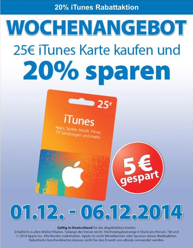 iTunes Guthabenkarten mit Rabatt kaufen