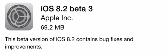 ioS 8.2 Beta 3